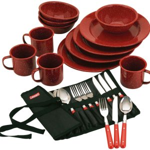 24-Piece Enamel Dinnerware Set